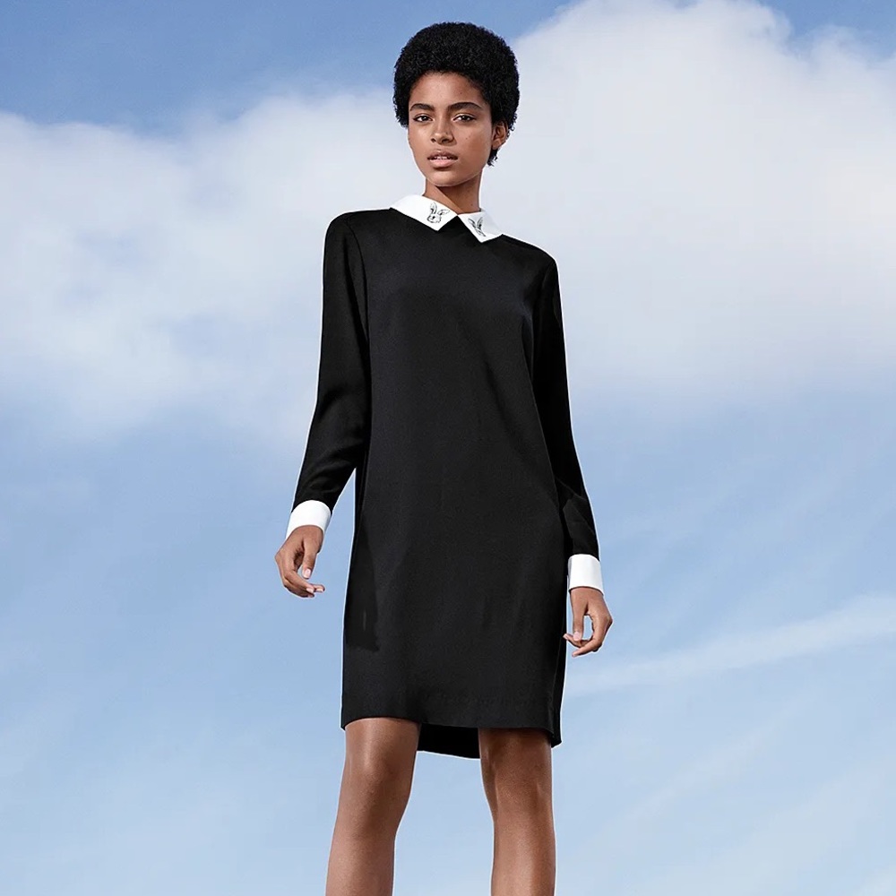 Victoria Beckham for target Black dress with white bunny collar